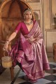 Pink Zari,weaving Saree  Banarasi silk