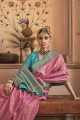 Pink Zari,weaving Saree Banarasi silk