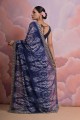 digital print Saree in Blue Georgette Sequins