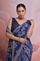 digital print Saree in Blue Georgette Sequins