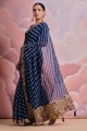 Sequins digital print Saree in Blue Georgette