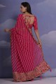 Georgette Saree in Pink with Sequins,digital print