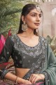 Shimmer Grey Saree in Embroidered