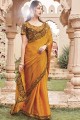 Yellow Shimmer Saree with Embroidered