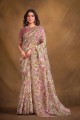 Tissue Saree in Mauve with Stone,sequins,embroidered