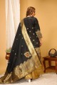 Art silk Palazzo Suit in Black with Plain