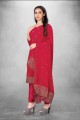 Muslin Anarkali Suit with Digital print in Pink