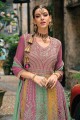 Embroidered Chiffon Pink Palazzo Suit with Dupatta