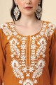 Kurti in Mustard  Rayon with Embroidered