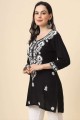 Kurti in Black Rayon with Embroidered