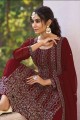 Silk Silk Palazzo Suit with Embroidered