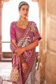 Silk Pink Saree Embroidered