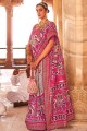 Silk Pink Saree Embroidered