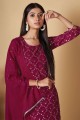 Pink Palazzo Suit in Embroidered Georgette