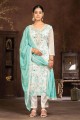 Patiala Suit in Cream Plain with Hand