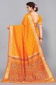 Silk Saree in Yellow Zari,weaving