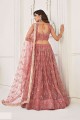 Onion Lehenga Choli in Net with Embroidered