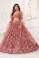 Onion Lehenga Choli in Net with Embroidered