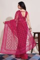 Pink Soft net Saree Embroidered