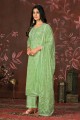 Chennai silk Green Straight Pant Suit with Dupatta