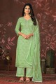 Chennai silk Green Straight Pant Suit with Dupatta