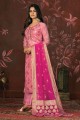Chennai silk Straight Pant Suit in Pink