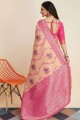 Pink Saree in Silk Zari