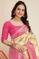 Yellow Saree  Zari  in Silk
