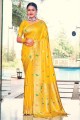 Yellow Saree with Zari Silk