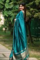Blue Saree Tussar silk with Weaving
