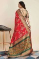 Weaving Banarasi silk Saree Red