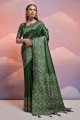 Weaving Handloom silk Saree in Green