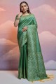Saree Pista  Handloom silk with Weaving
