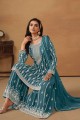 Rama Faux georgette Embroidered Sharara Suit with Dupatta