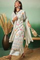 Light blue  Embroidered Straight Pant Suit with Dupatta