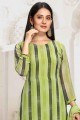 Crepe Palazzo Suit with Printed in Parrot green