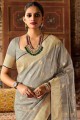 Grey Weaving Silk South Indian Saree