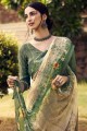 Beige Saree in Georgette with Printed
