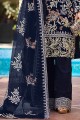 Zari Naznin Blue Palazzo Suit with Dupatta
