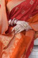 Banarasi Saree in Red Banarasi silk with Zari