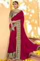Magenta Saree in Weaving,lace Silk