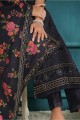 Organza Salwar Kameez in Navy blue with Embroidered
