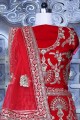 Bridal Lehenga Choli with Embroidered Red Velvet