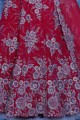 Red Bridal Lehenga Choli Velvet in Embroidered