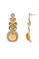 American Diamond & Stone Golden Earrings