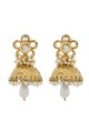 Australian Diamond, Beads & Pearls Golden & White Earrings