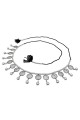 Plastic Beads Silver Waist Belt / Kamarbandh