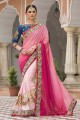 Dazzling Pink Silk Saree