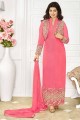 Latest Ethnic Pink Georgette Churidar Suit
