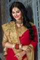 Glorious Red Georgette Saree